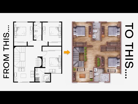 How to Render an AutoCAD Floor Plan with Photoshop | 2 Week Challenge DeepakVerma
