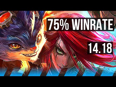 RUMBLE vs KATARINA (MID) | 75% winrate, 10/3/9 | NA Diamond | 14.18