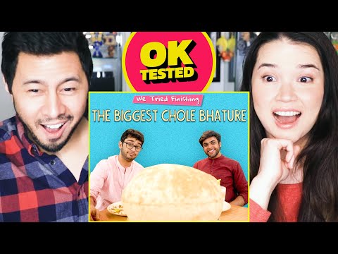 OK TESTED | Finishing The Biggest Chole Bhature | Reaction by Jaby Koay & Achara Kirk!