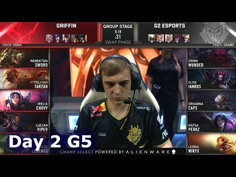 GRF vs G2 | Day 2 S9 LoL Worlds 2019 Group Stage | Griffin vs G2 eSports