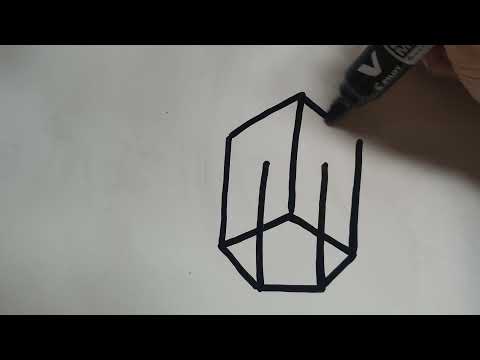 Part of a video titled Dibujar un prisma pentagonal - YouTube