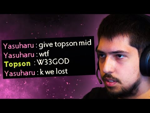 He said "we lost" because W33 stole TOPSON's MID and this happened!!