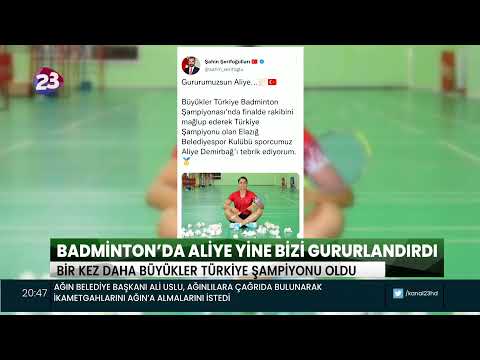 ELAZIĞLI MİLLİ SPORCUMUZ ALİYE DEMİRBAĞ, BADMİNTON BÜYÜKLER TÜRKİYE ŞAMPİYONU OLDU