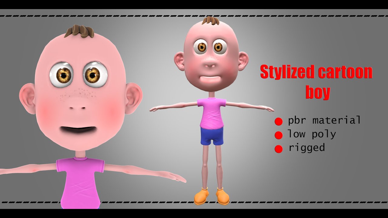 Stylized Cartoon boy 3D Model