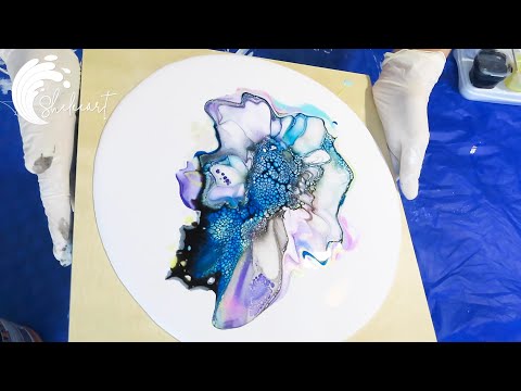 85. Sheleeart - Crazy Pearl Messy Pour. Those Cells, these colours, that bling!!!