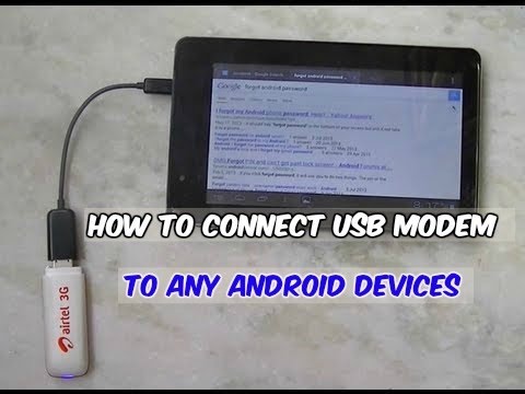 How to Conenct 3G Dongle to Android Phone or Tablet