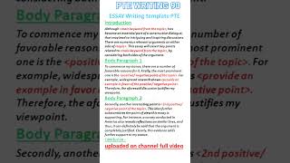 PTE Writing Essay Template | Score 90/90 | Essay Template #essay #template #ptetips #ptewriting 2024