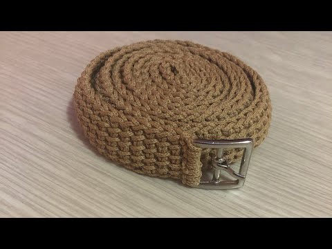 TUTORIAL: Cintura all'uncinetto -punto tunisino- crochet belt Idee Uncinetto