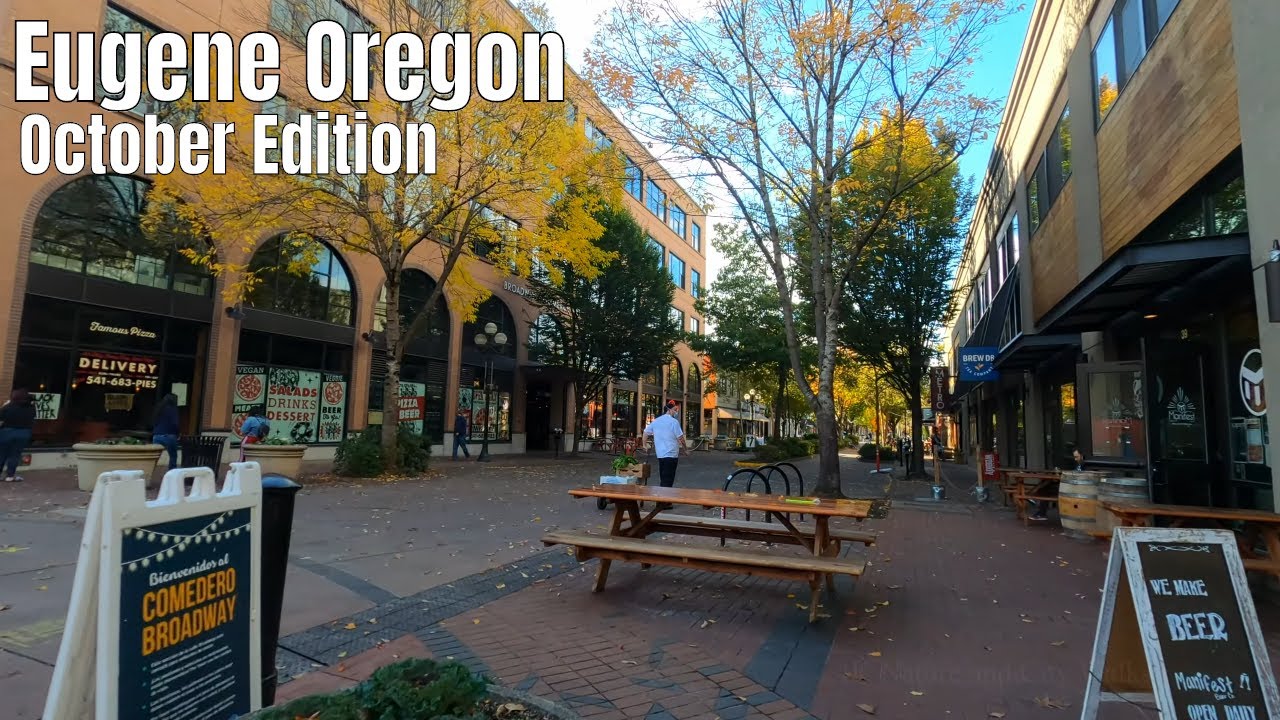 Immersive street-level walking tour through Eugene, OR, United States, showcasing authentic urban landscapes, local architecture, and the vibrant atmosphere of the city's neighborhoods