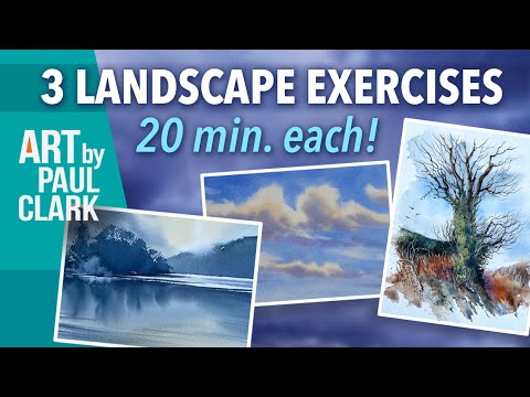 3 Landscape Exercises - 20 minutes each! - in Watercolour