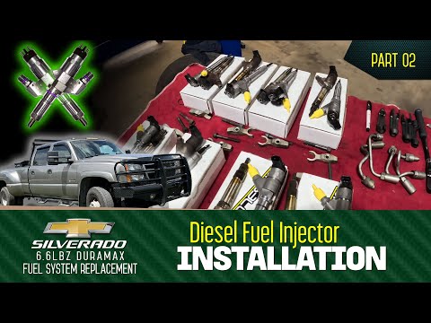 Diesel Fuel injector Installation! Silverado 6.6 LBZ Duramax Fuel System Replacement - Part 2