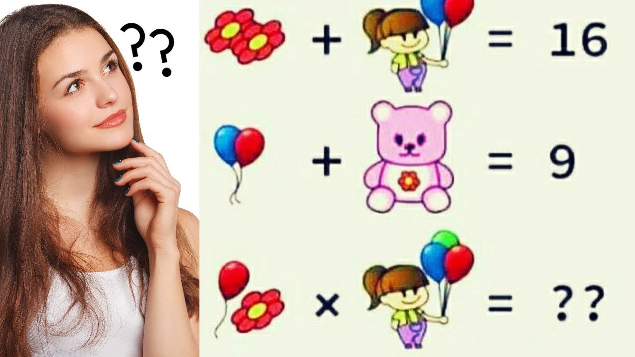 GIRL BALLOONS TEDDY FLOWER PUZZLE | VIRAL MATHS PUZZLE | STEP BY STEP SOLUTION | PUZZLE SOLVER