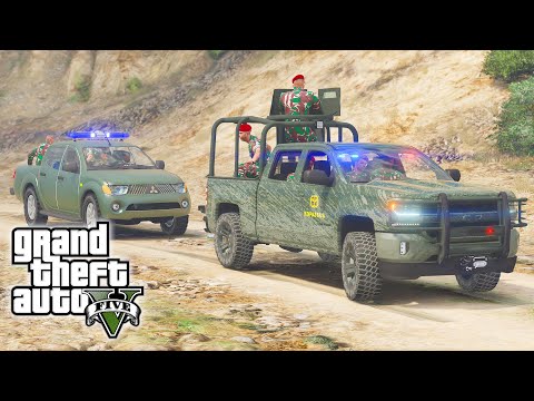 Misi Patroli TNI-POLRI VS KKB Berbahaya! GTA 5 Mod Polisi Indonesia