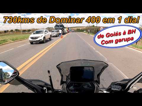 730Kms de Dominar 400 com garupa - de Goiás à BH