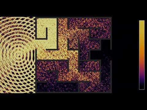 Solving a maze with waves