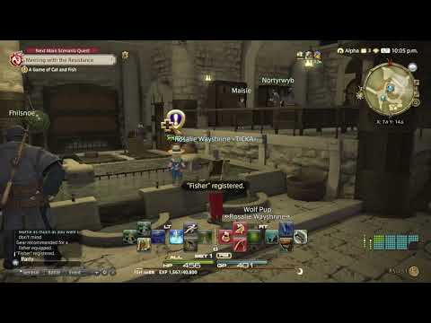 FINAL FANTASY XIV SOLO PLAYTHROUGH #103: FISHING LEVEL 25 GRIND & CLASS QUEST