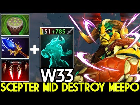W33 [Elder Titan] Crazy Scepter Mid Destroy Meepo 7.24 Dota 2