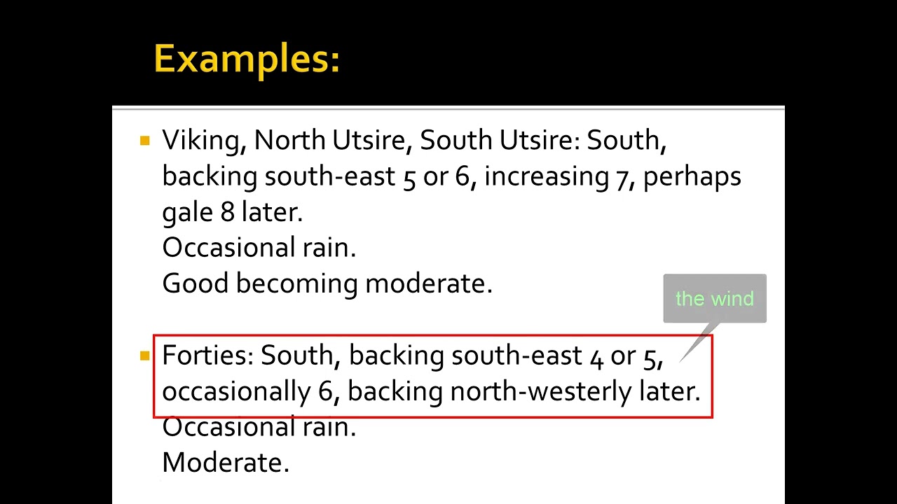 The shipping forecast
