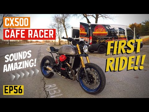 CX500 Cafe Racer First Ride Shakedown Runs!! - Sounds Amazing! - EP56