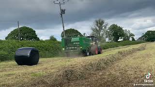 Mcf agri services with Round baler at Kidwelly