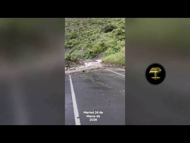 Cortada la carretera a Teror por las lluvias