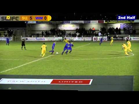 Sutton United v AFC Wimbledon - Surrey Senior Cup Semi Final Highlights - 11th April 2013