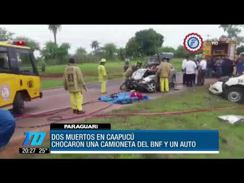 Dos fallecidos tras choque frontal en Caapucú