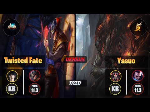 Doinb TWISTED FATE (Mid) [Unsealed Spellbook] VS YASUO - Grandmaster KR Patch 11.3