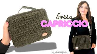 Miniatura: Tutorial de bandolera Capriccio a ganchillo: punto Prada en relieve verde.