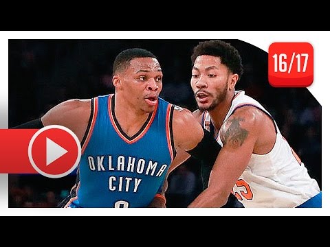 Russell Westbrook vs Derrick Rose EPIC PG Duel Highlights (2016.11.28) Knicks vs Thunder - MUST SEE!