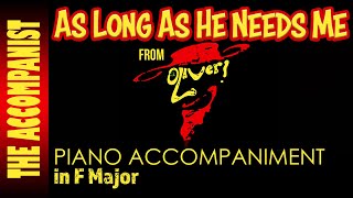 AS LONG AS HE NEEDS ME from OLIVER - Piano Accompaniment in F - Karaoke lyrics onscreen