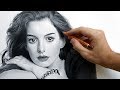 Портрет Энн Хэтэуэй карандашом (Anne Hathaway - portrait drawing video ...