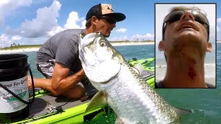 Almost Knocked Out by Giant Fish... Epic Fishing Fail