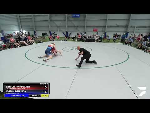 195 Lbs Round 1 (8 Team) - Bryson Poindexter, Oklahoma Outlaws Blue Vs Joseph Brunson, Team Texas
