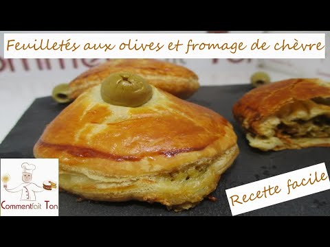 Feuilletés aux olives et fromage de chèvre - recette feuilleté salé