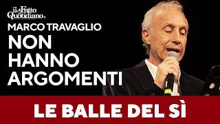 The Lies of the Yes: Travaglio's hilarious monologue that lists the bizarre arguments of the Yes