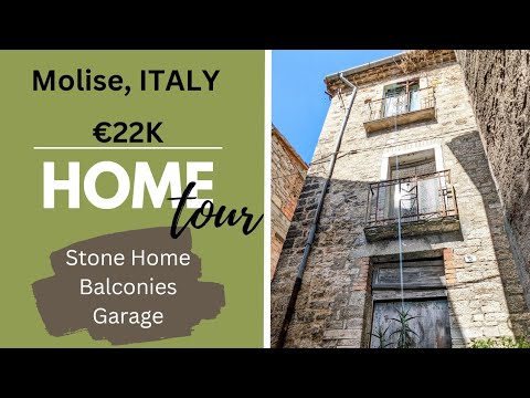 STONE HOME with BALCONIES and GARAGE to be RENOVATED in BEAUTIFUL ITALIAN TOWN. CHEAP ITALIAN HOMES