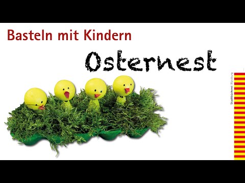 Easter nest made from an egg carton - crafting with children