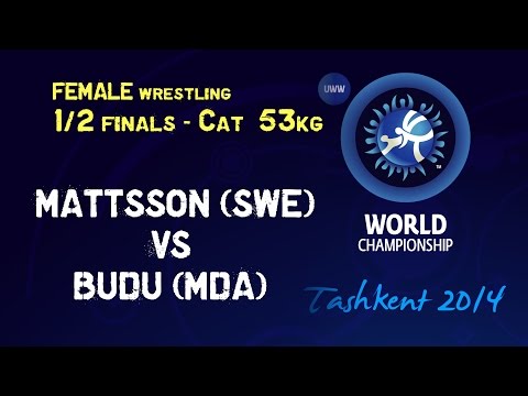 Semifinal - Female Wrestling 53 kg - S. MATTSSON (SWE) vs N. BUDU (MDA) - Tashkent 2014