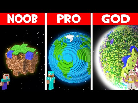 Cookie Noob - WHAT is INSIDE BIGGEST PLANET HOUSE in Minecraft NOOB vs PRO vs GOD? PLANET BUILD CHALLENGE!