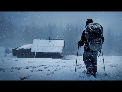 Eingeschlossen In Einer Verlassenen Hütte Während Eines Schneesturms