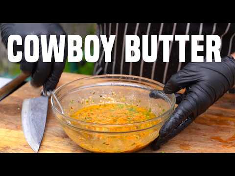 Cowboy Butter Recipe served on a 3kg Dry-aged Steak.