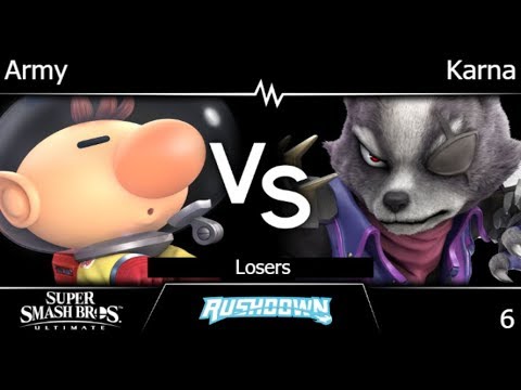 Rushdown 6 - Army (Olimar) vs Karna (Wolf) Losers - SSBU