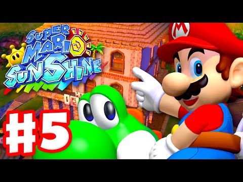 Super Mario Sunshine - Gameplay Walkthrough Part 5 - Sirena Beach 100%! (Super Mario 3D All Stars)