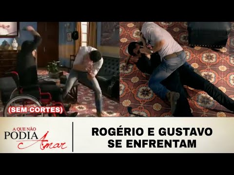 A Que Não Podia Amar - Rogério chicoteia Gustavo; Rogério e Gustavo brigam Feio (SEM CORTES)