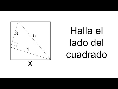 CALCULA EL LADO DEL CUADRADO CONOCIENDO LADOS DE TRIÁNGULO RECTÁNGULO INSCRITO. Geometría Básica