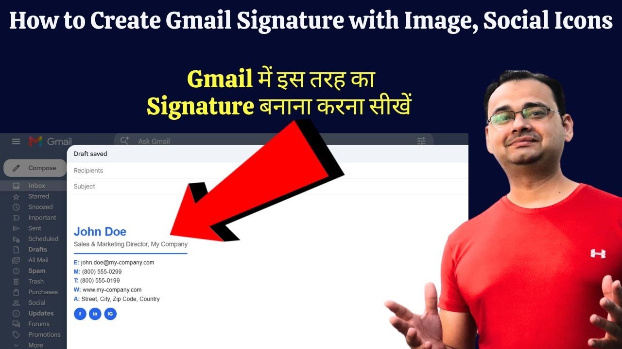 How to Create Gmail Signature with Image, Social Icons | Free Email Signature Templates for Outlook