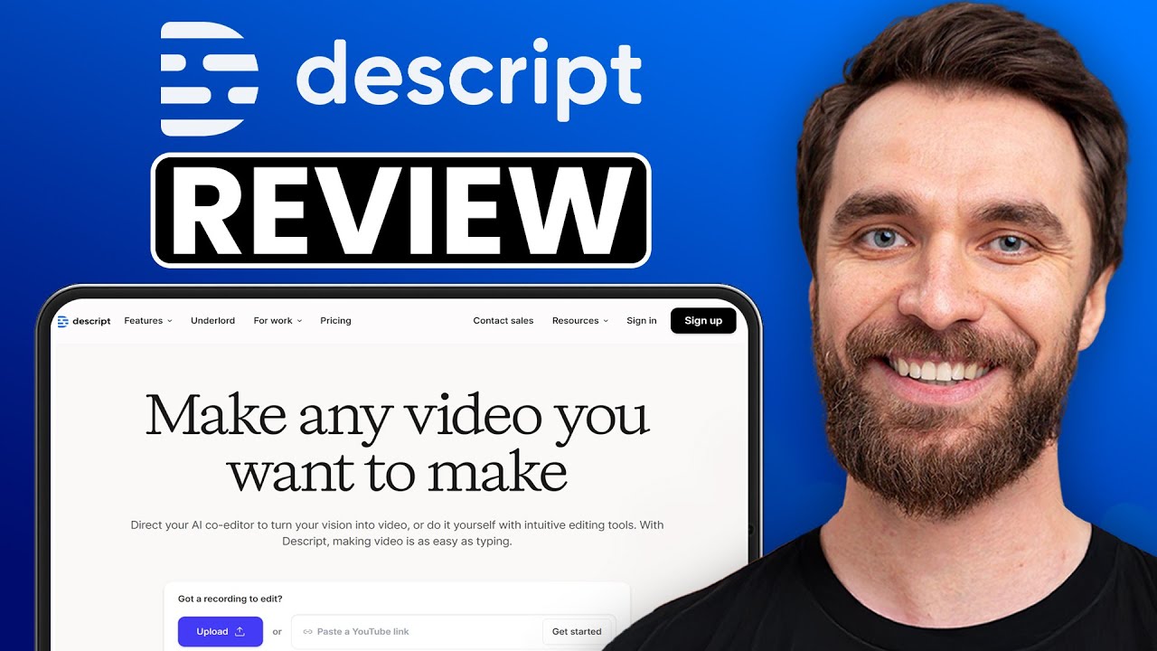Descript AI Video Editor Review 2025 – Edit with Text, Overdub Voice Cloning, Pros & Cons