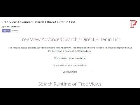Tree View Advanced Search Direct Filter In List