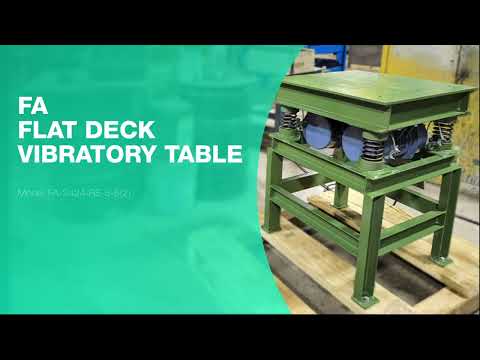 Flat Deck Vibratory Table for Clumping Acid Powder Material in Bags - Cleveland Vibrator Co.